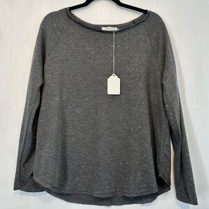CBRAND Gray Long Sleeve Top with Sparkles  - Size Large - NWT